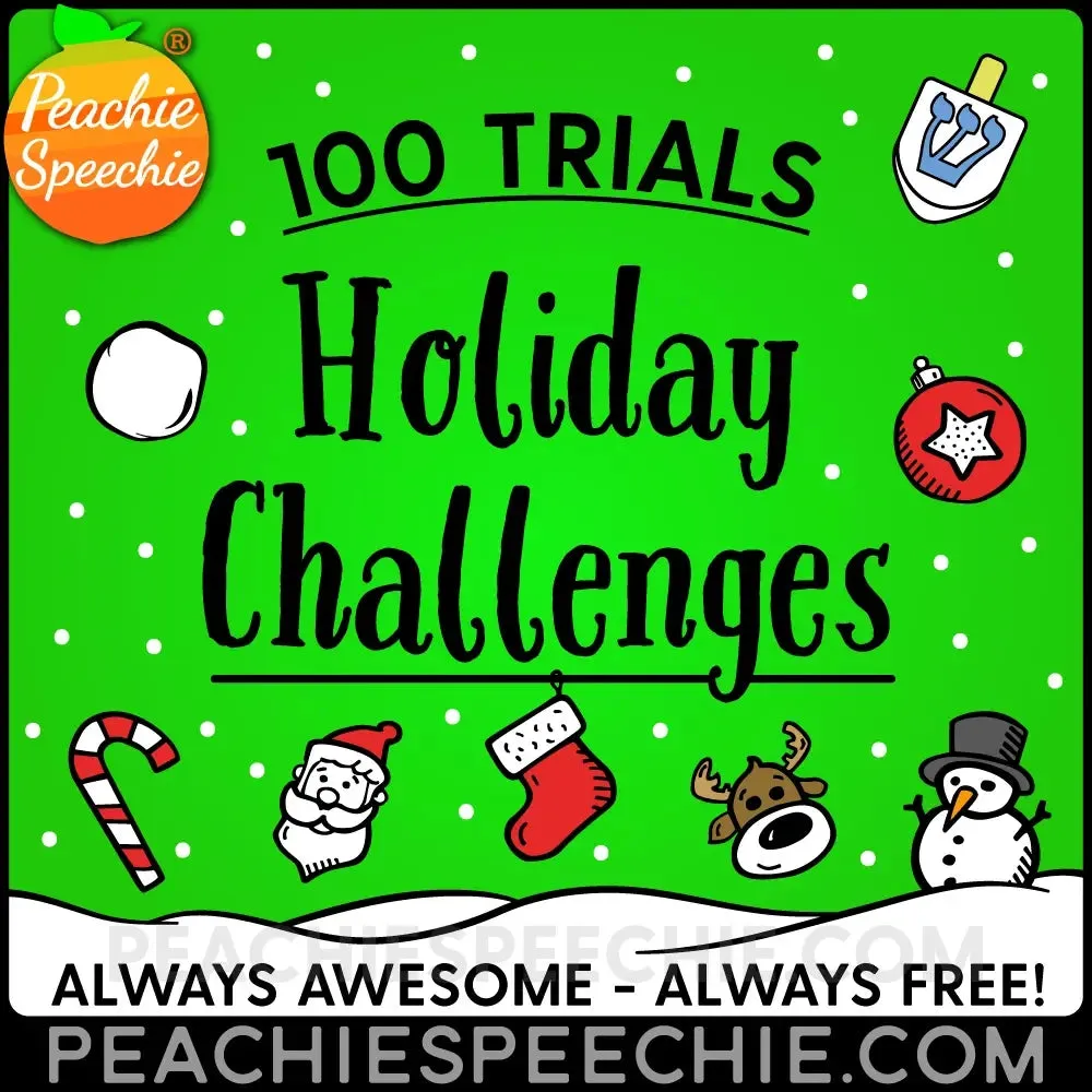 100 Trials Articulation Winter Holiday Challenges