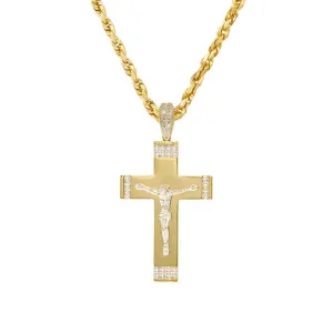 10k Yellow Gold Diamond Cross Pendant 0.20 Ctw