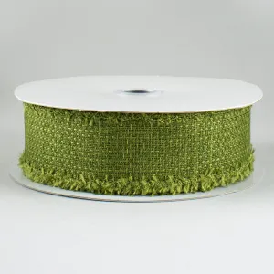 1.5" Chenille Edge Ribbon: Moss Green (10 Yards)