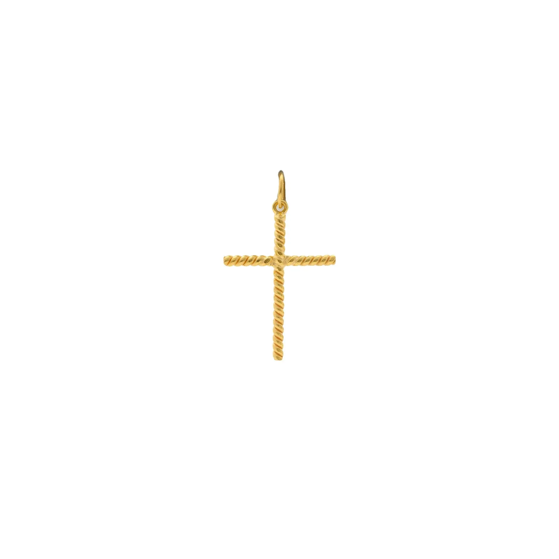 22K Gold Twine Cross Pendant