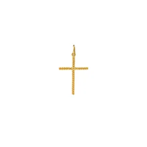 22K Gold Twine Cross Pendant