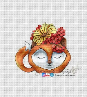 A Fox Cup. Autumn - PDF Cross Stitch Pattern