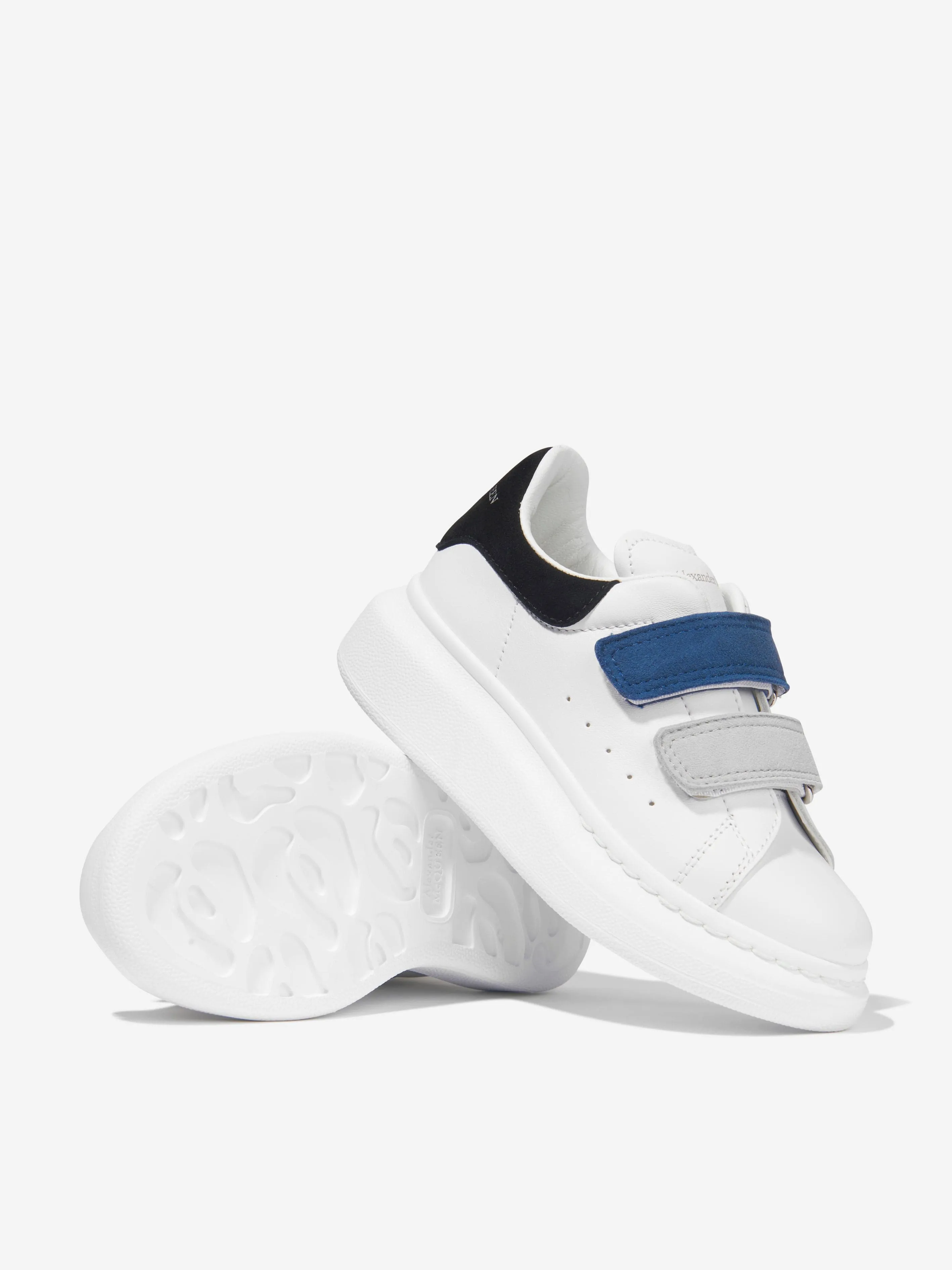 Alexander McQueen Kids Leather Velcro Strap Chunky Trainers