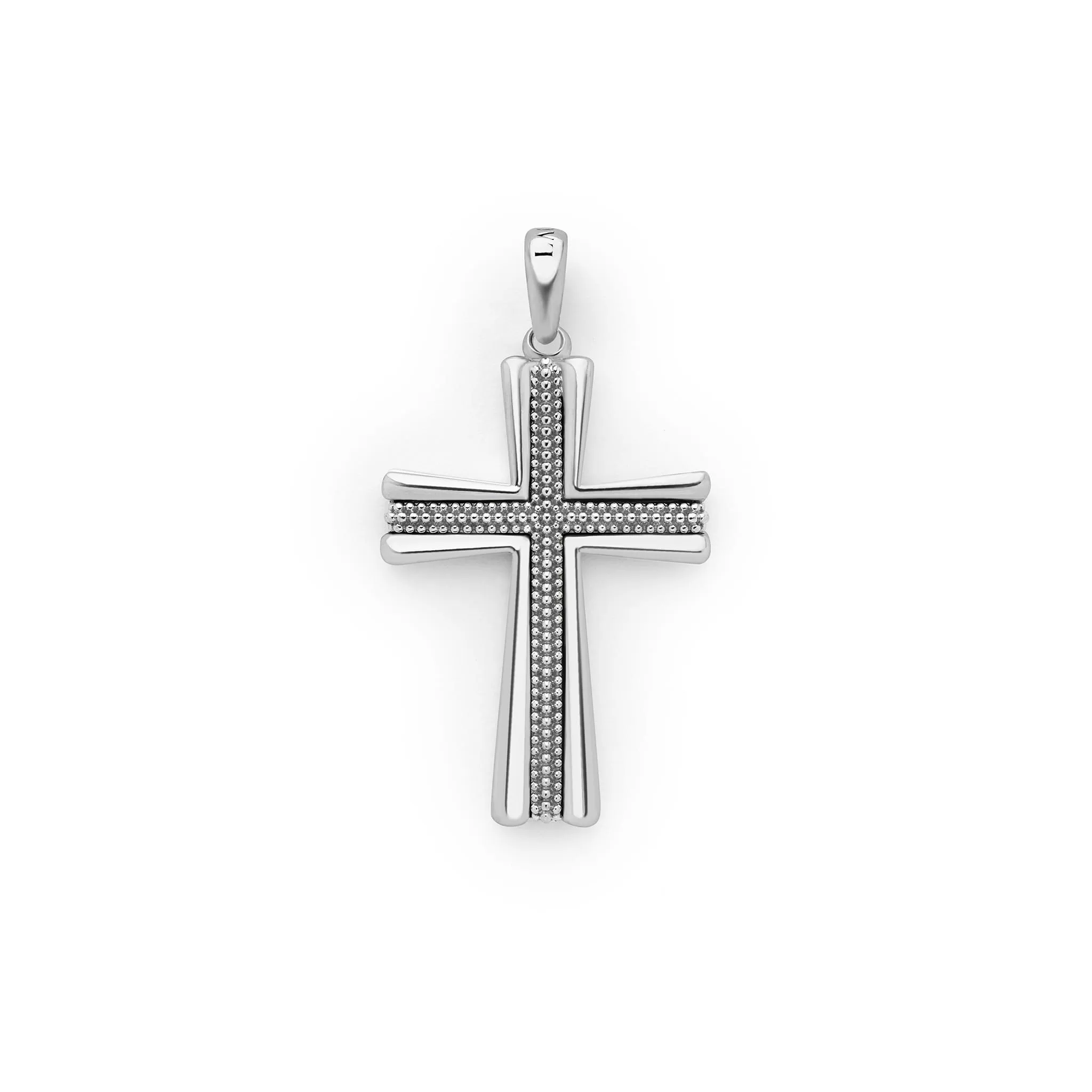 Anthem Two-Tone Caviar Beaded Cross Amulet