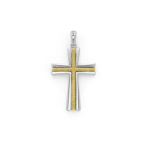 Anthem Two-Tone Caviar Beaded Cross Amulet