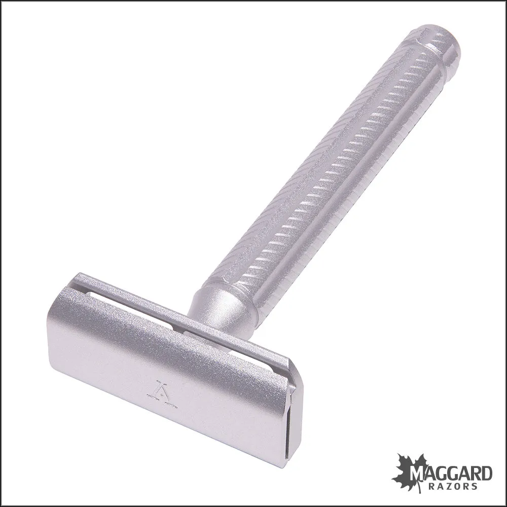 Aylsworth Razors The APEX AL-6063 Machined Aluminum Closed Comb DE Safety Razor, Silver and Silver