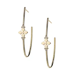 Believer Cross Hoop Earrings/Gold