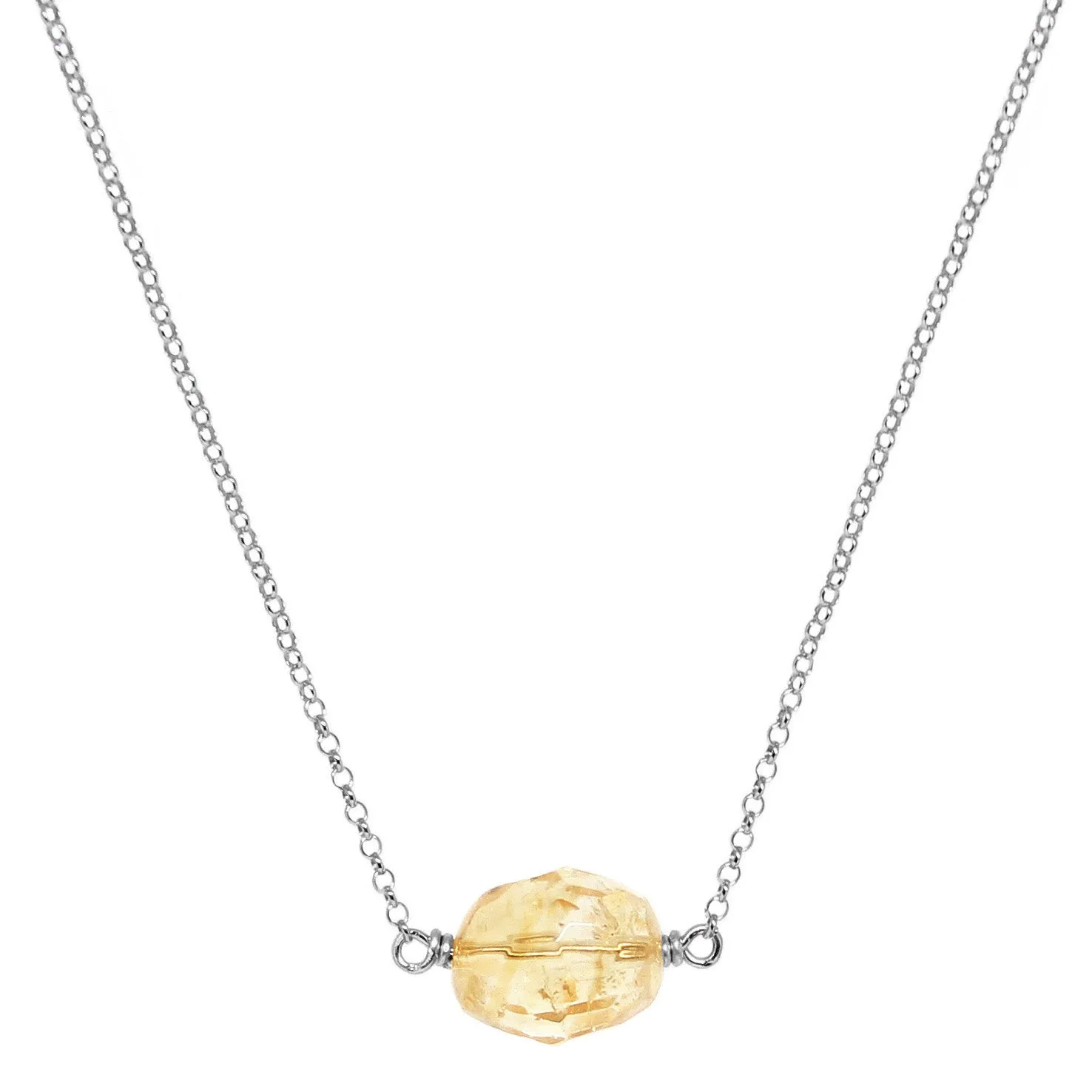 Citrine Nugget Necklace | Sterling