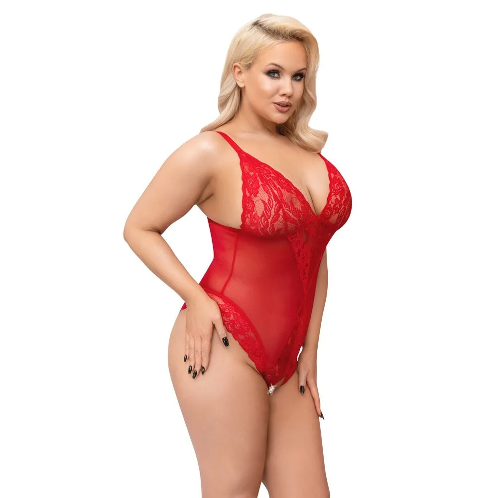 Cottelli Curves Crotchless Body Red