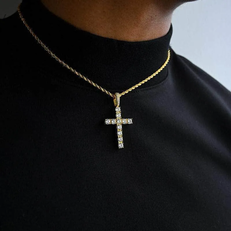 Diamond Cross in Yellow Gold