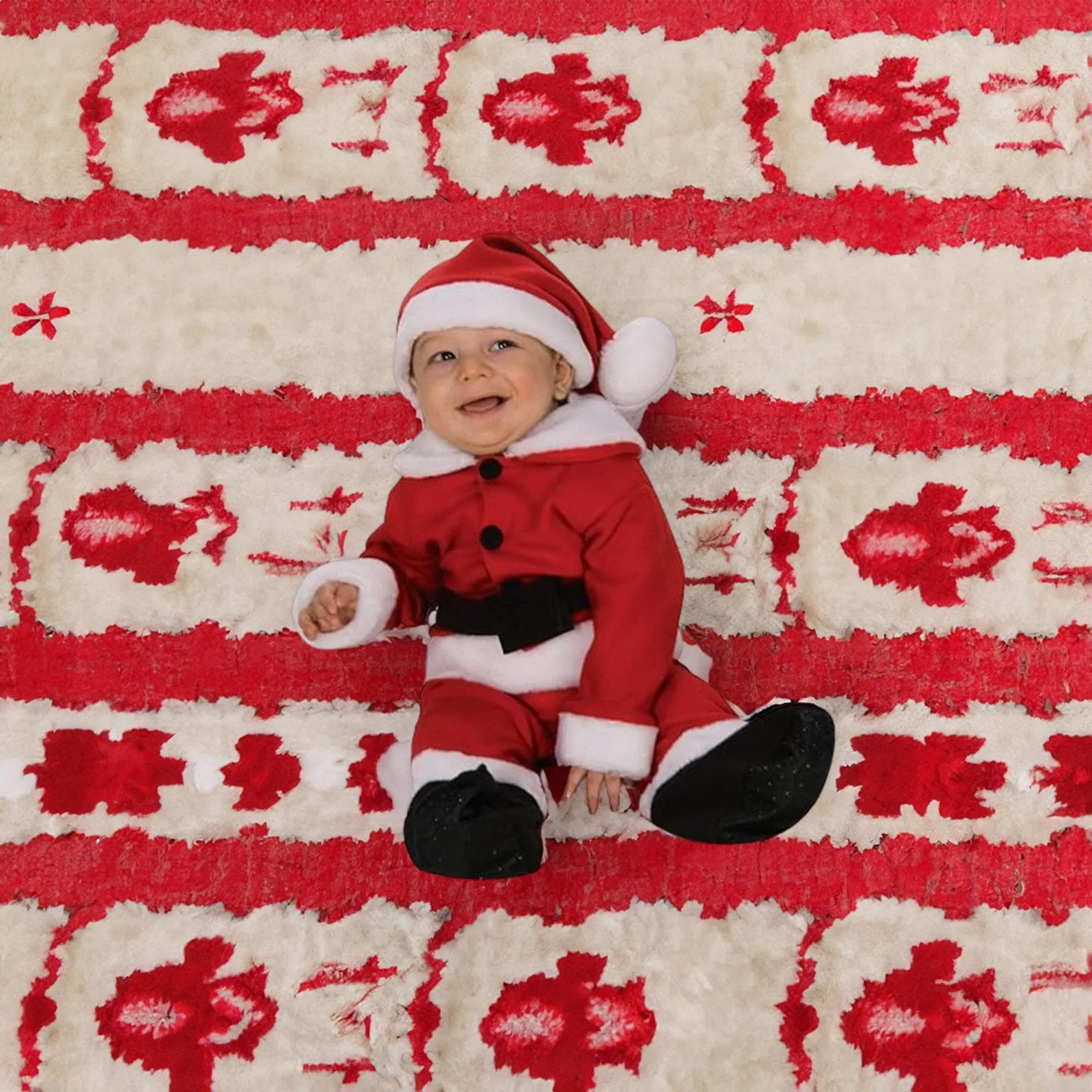 Fleece Santa Costume With Belt Newborn Child