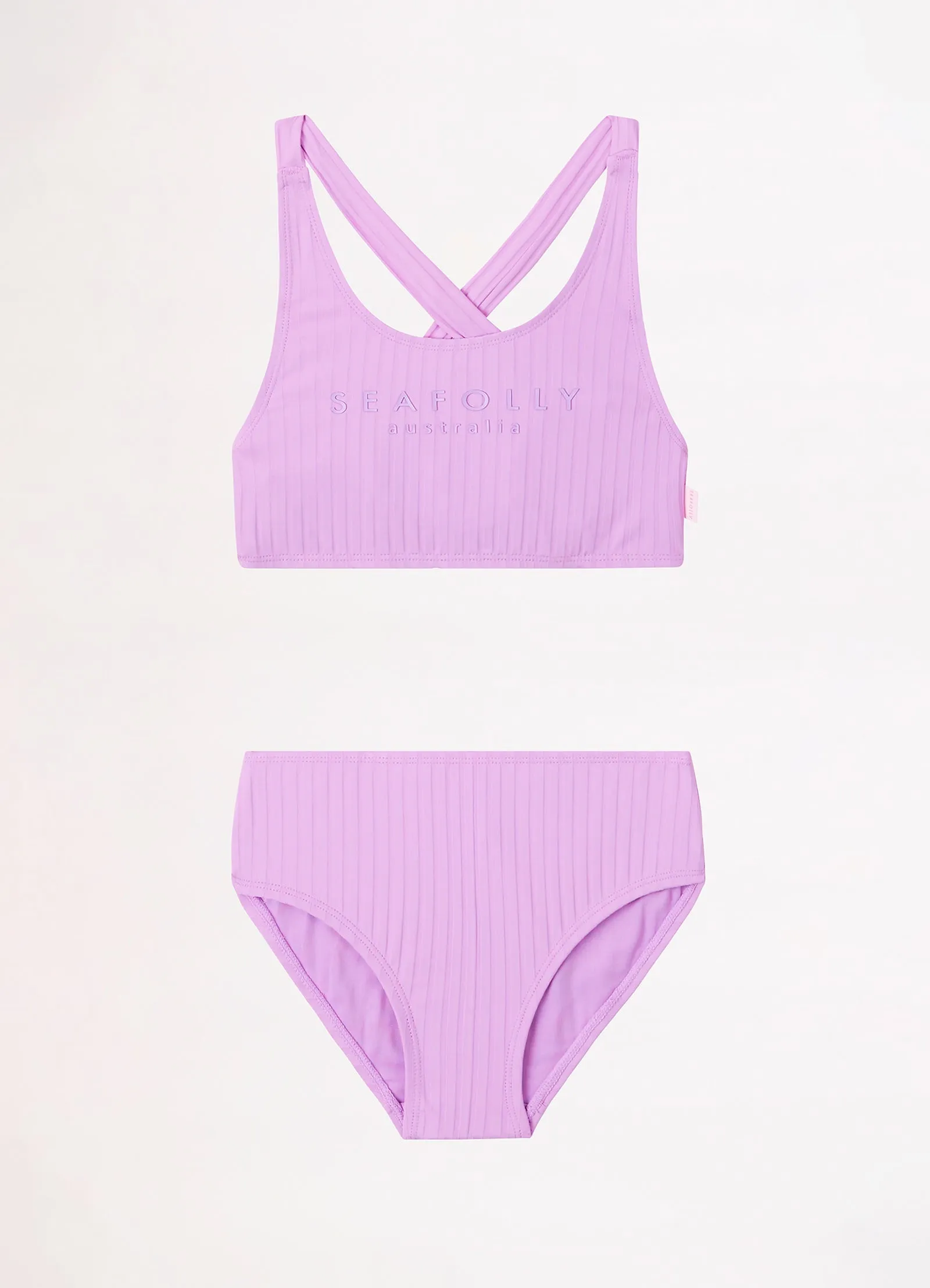 Girls Summer Essential Tie Back Bikini  - Violet