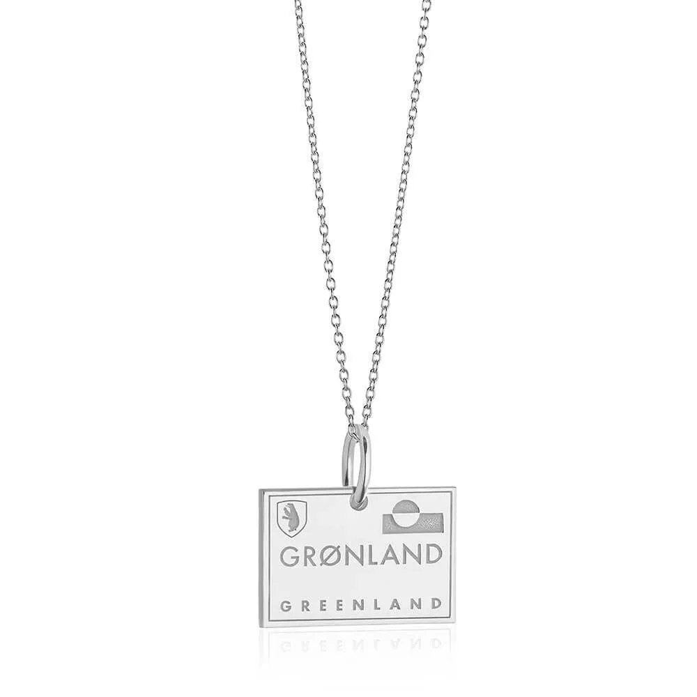 Greenland Passport Stamp Charm Silver