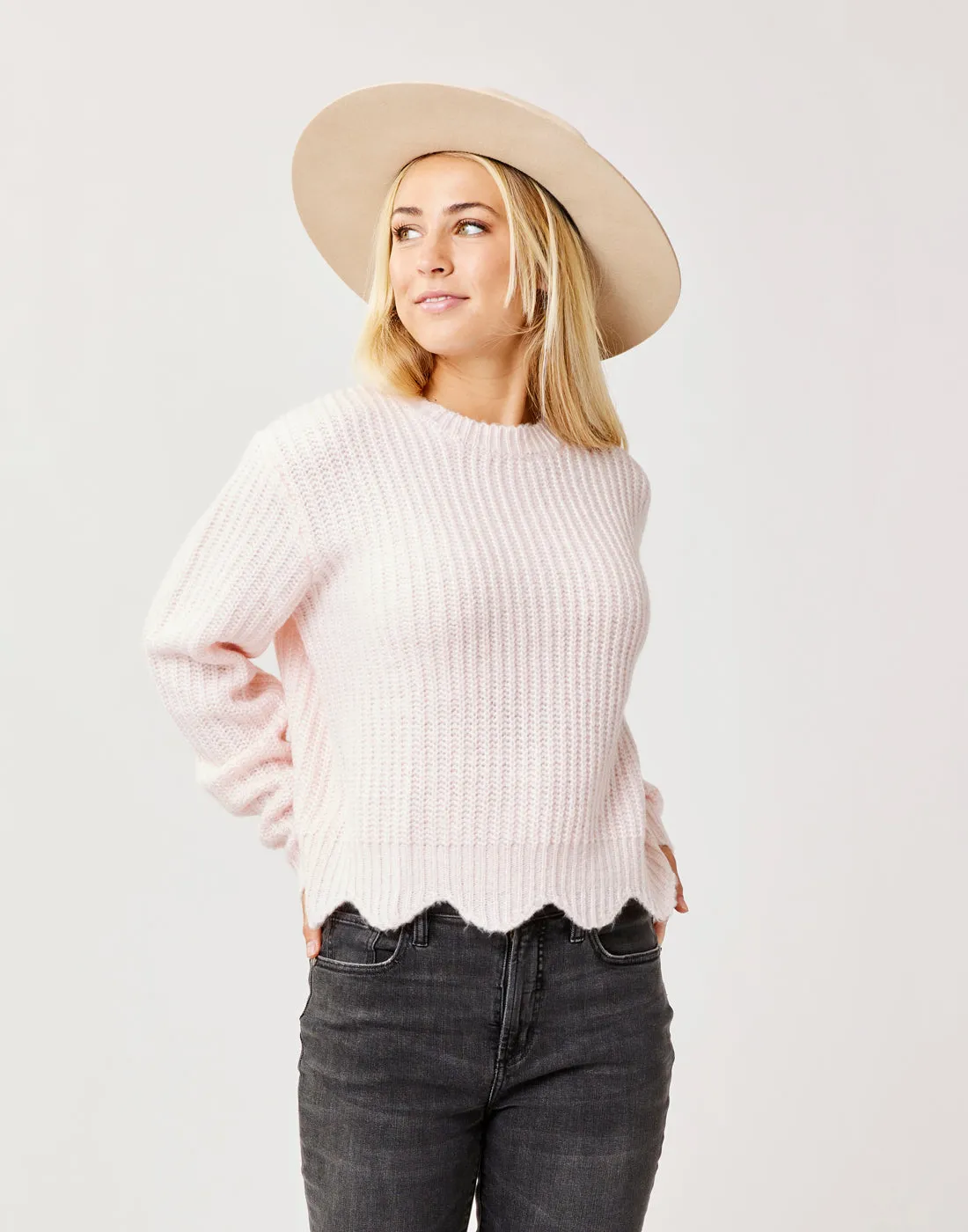 Groton Sweater: Lt. Pink Marl