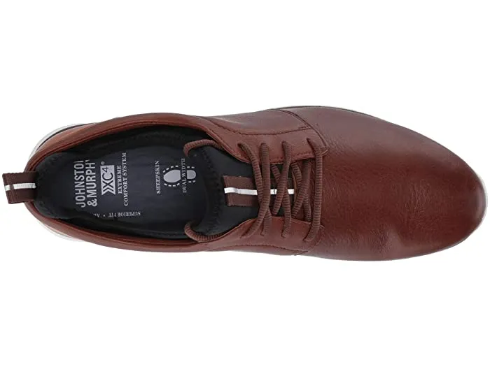 Johnston and Murphy Prentiss Plain Toe - Mahogany Full Grain Waterproof leather