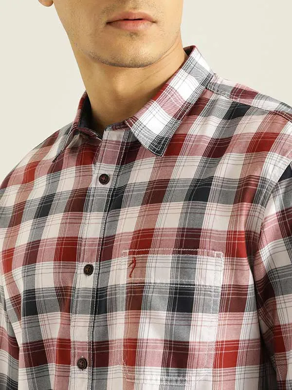 Men Checked Full Sleeve Cotton Blend Shirt