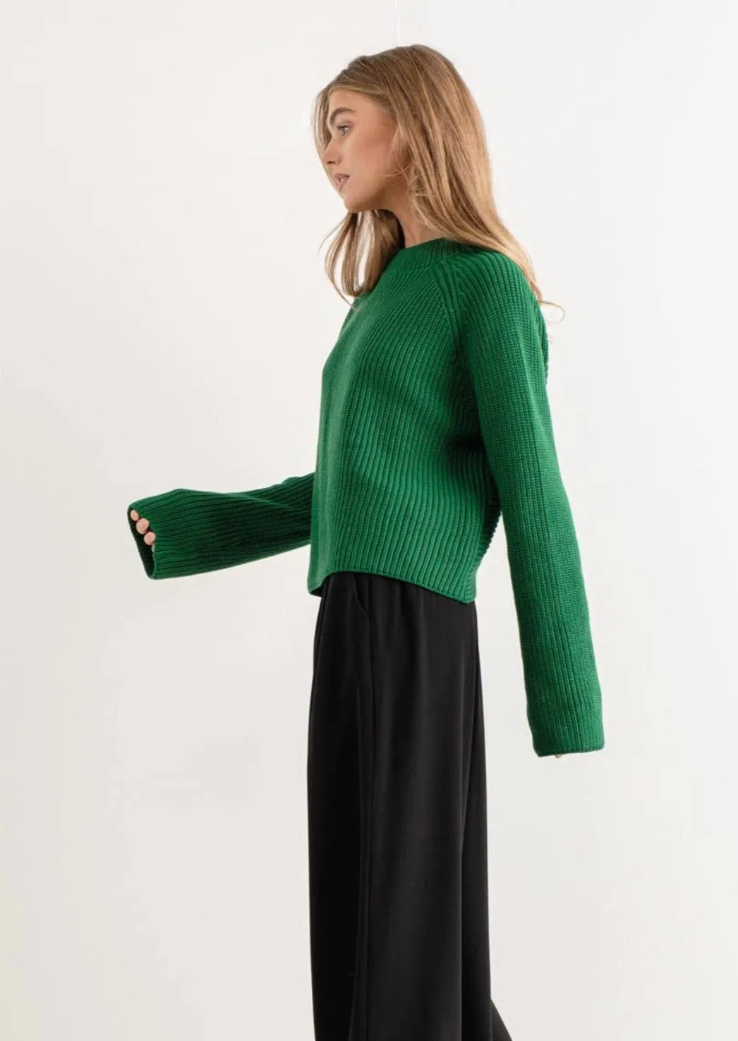 Mindy Cropped Ribbed Sweater