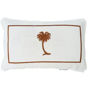 Mirage Haven Cove Palm Tree Brown and White 30x50cm Cushion Cover