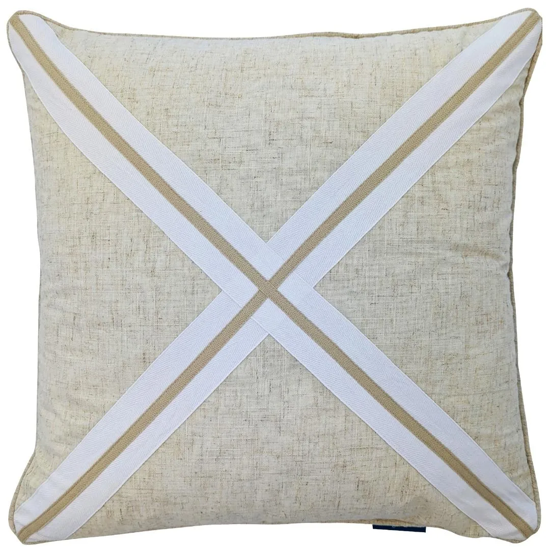 Mirage Haven Ellie Cross Linen 50x50cm Cushion Cover