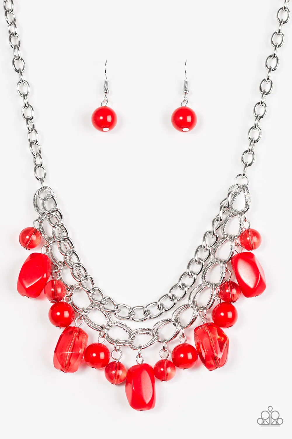 Open Door Jewelry - Brazilian Bay - Red Necklace - Paparazzi Accessories