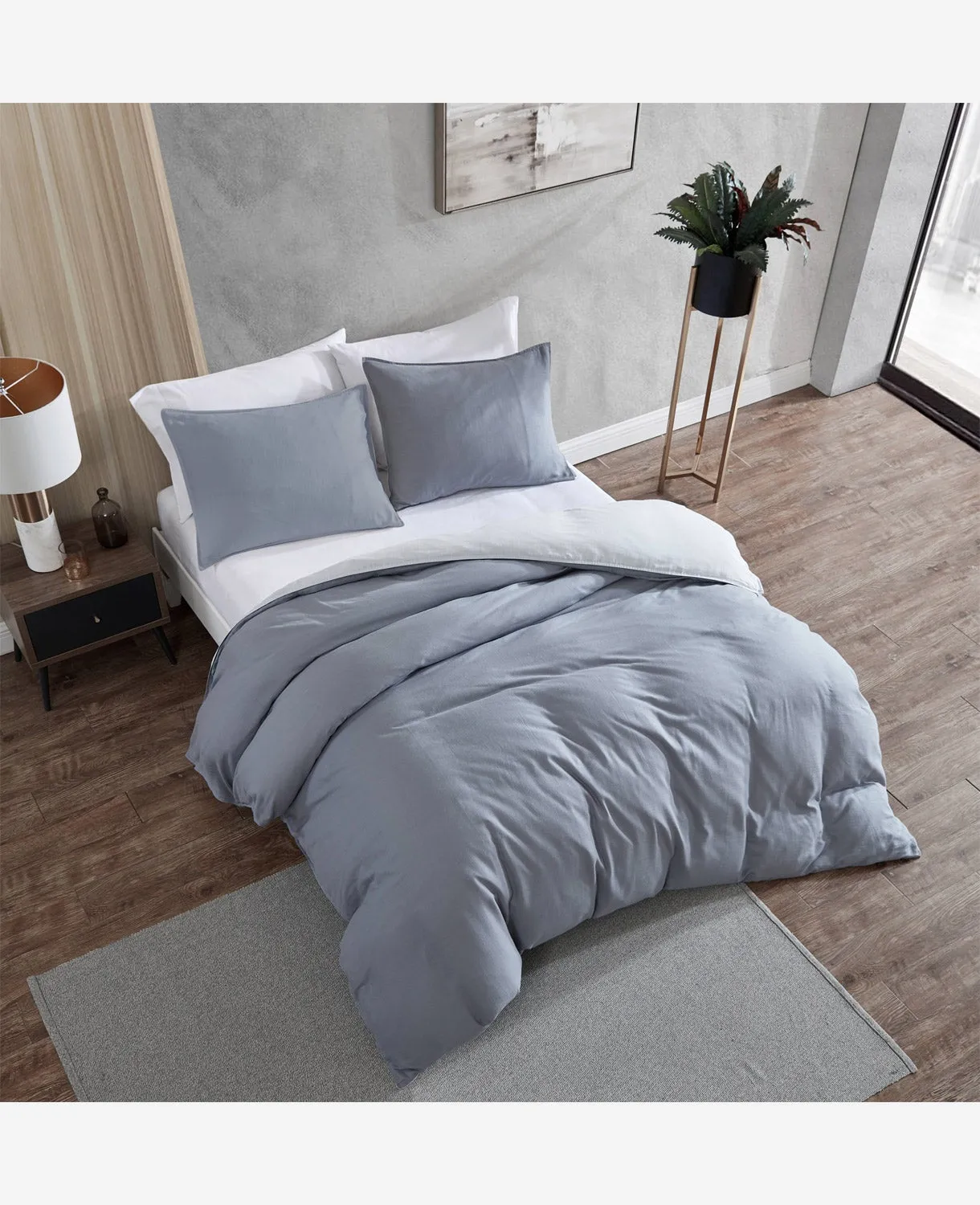 Organic Cotton Grey Duvet Cover Set