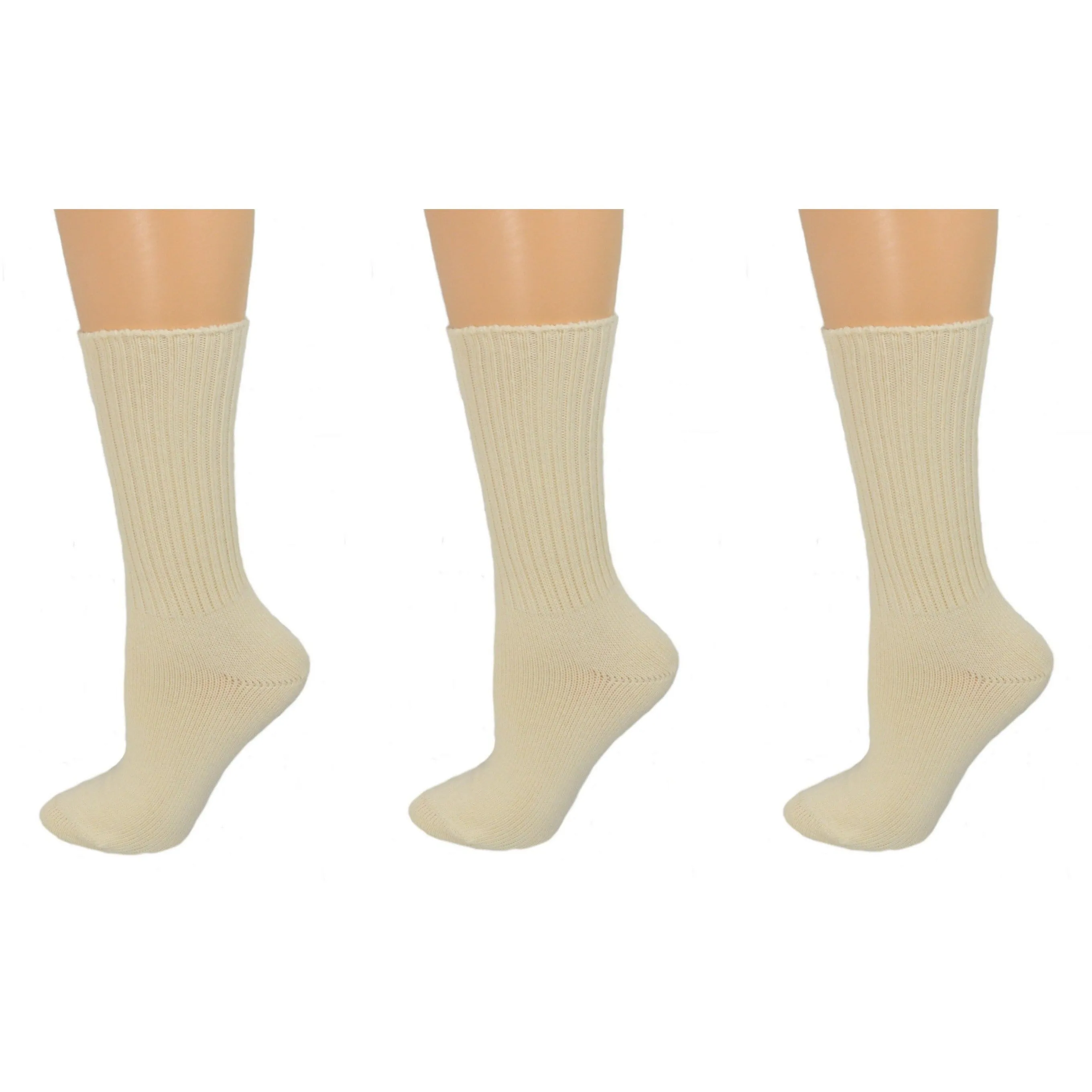 Organic Cotton Midweight Outdoor Unisex Athletic Crew Socks 3 Pair Pack