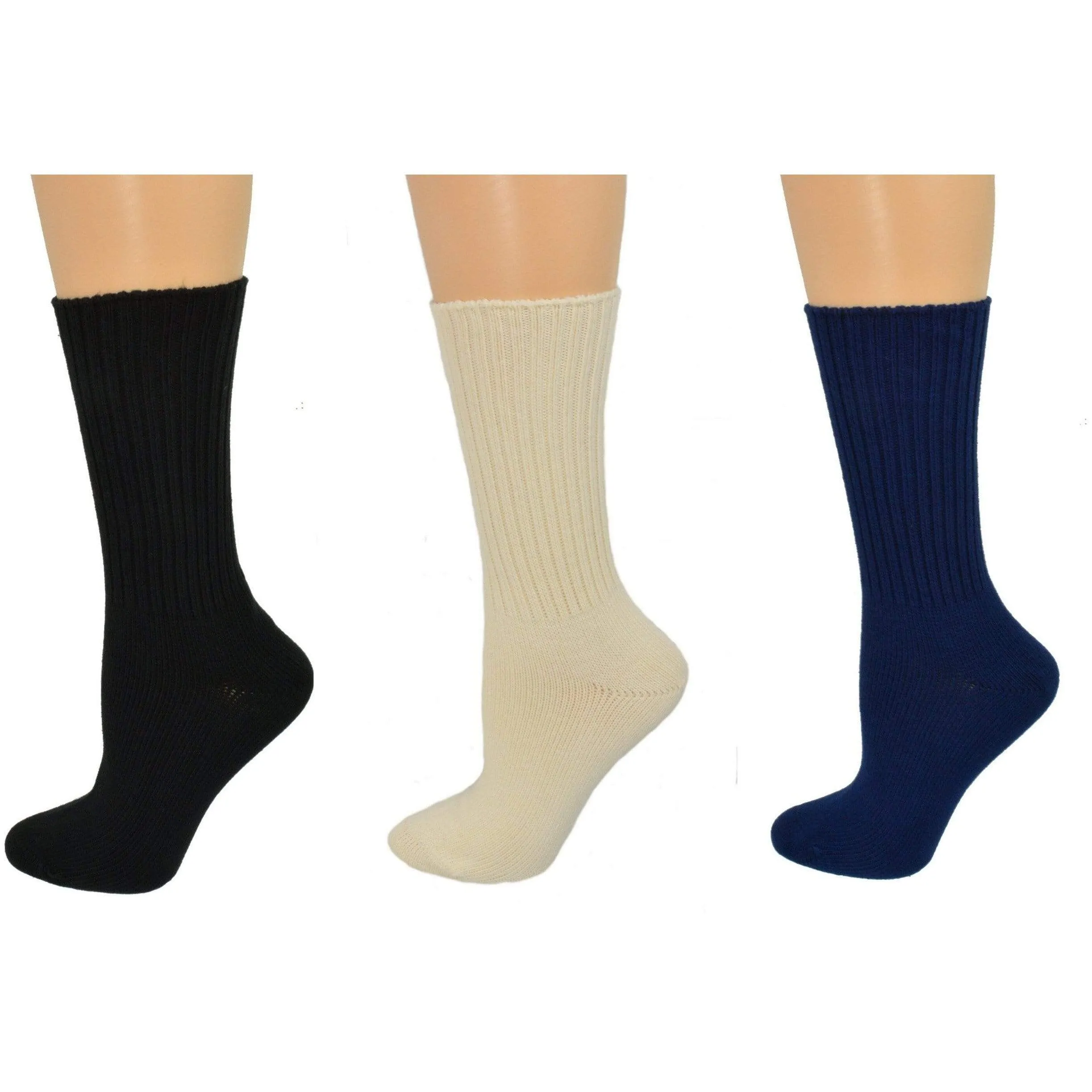 Organic Cotton Midweight Outdoor Unisex Athletic Crew Socks 3 Pair Pack