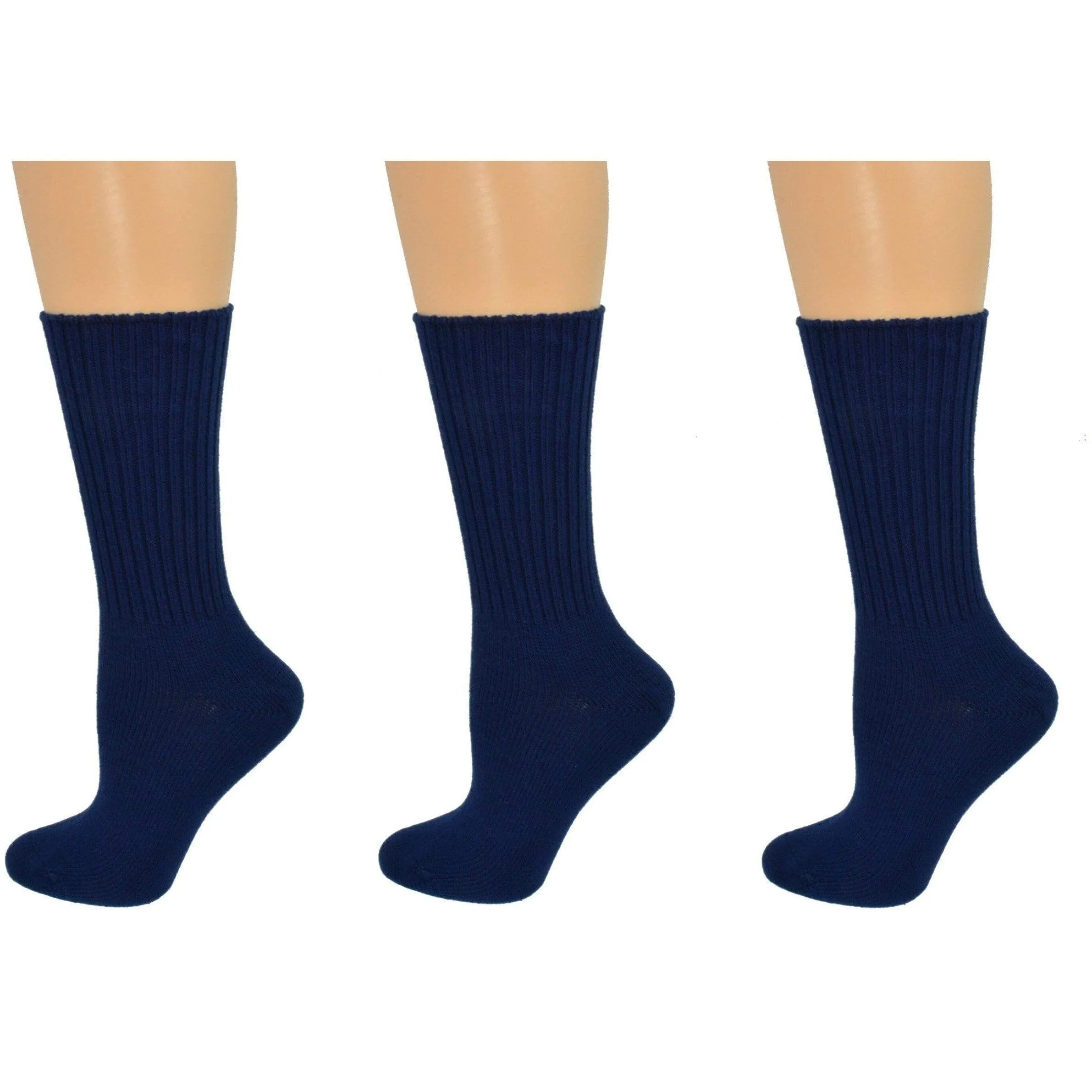 Organic Cotton Midweight Outdoor Unisex Athletic Crew Socks 3 Pair Pack