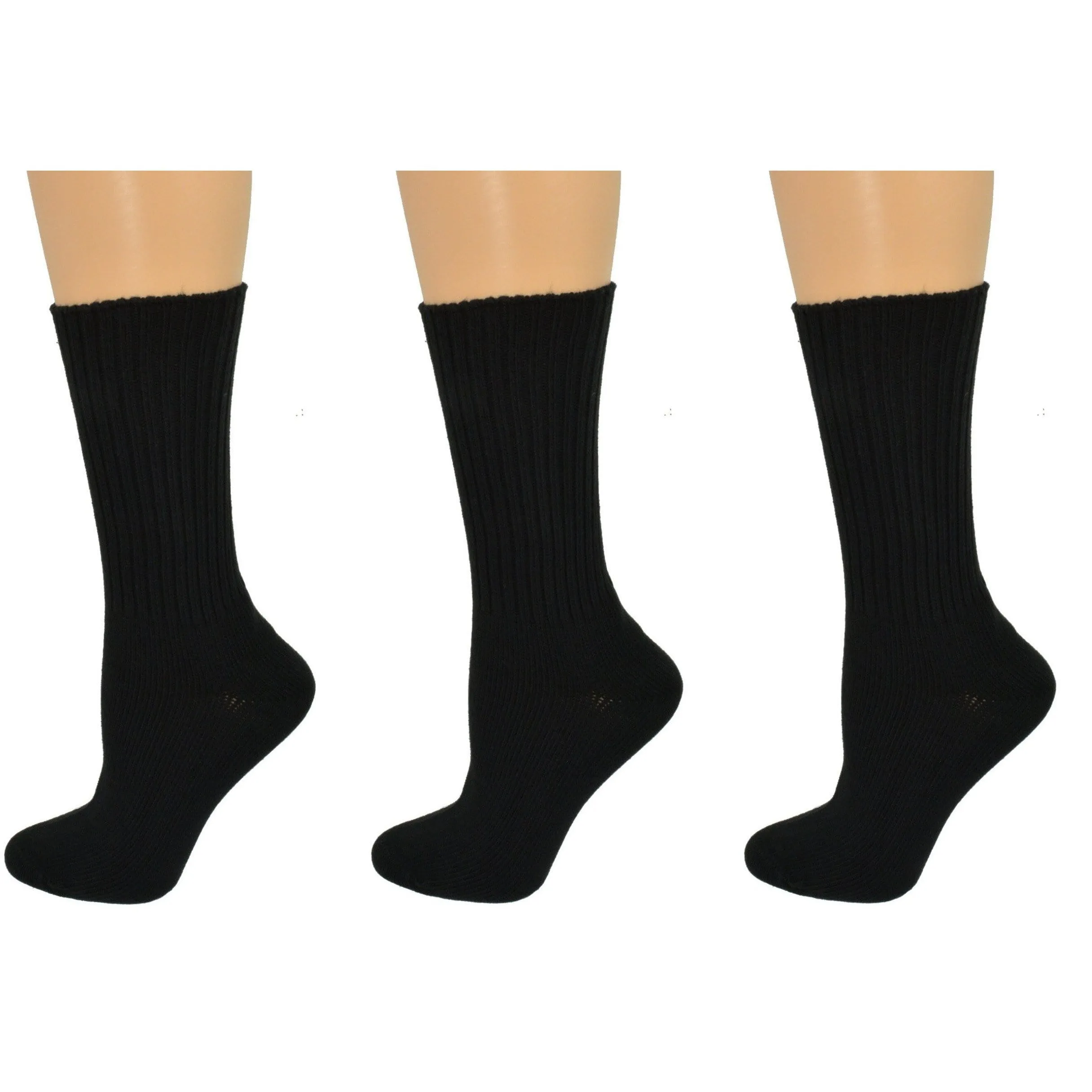 Organic Cotton Midweight Outdoor Unisex Athletic Crew Socks 3 Pair Pack