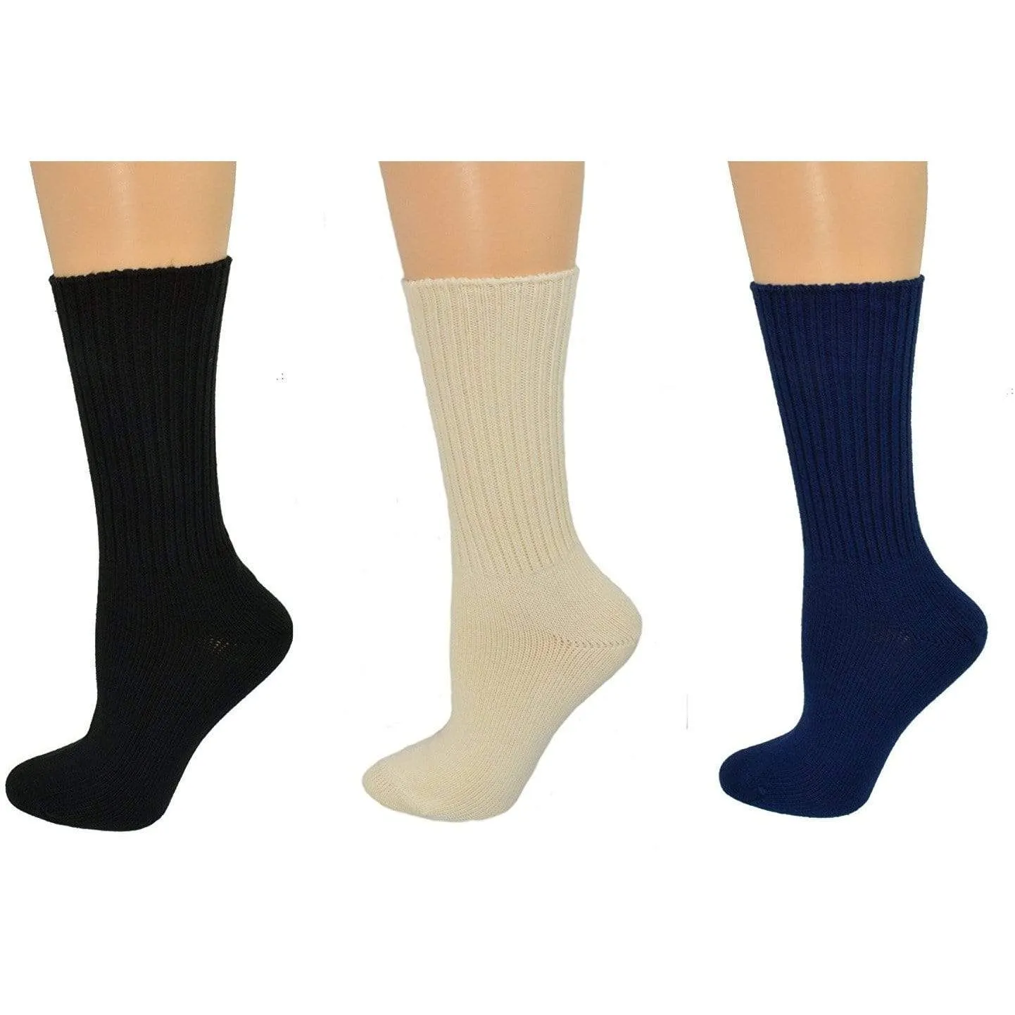 Organic Cotton Midweight Outdoor Unisex Athletic Crew Socks 3 Pair Pack