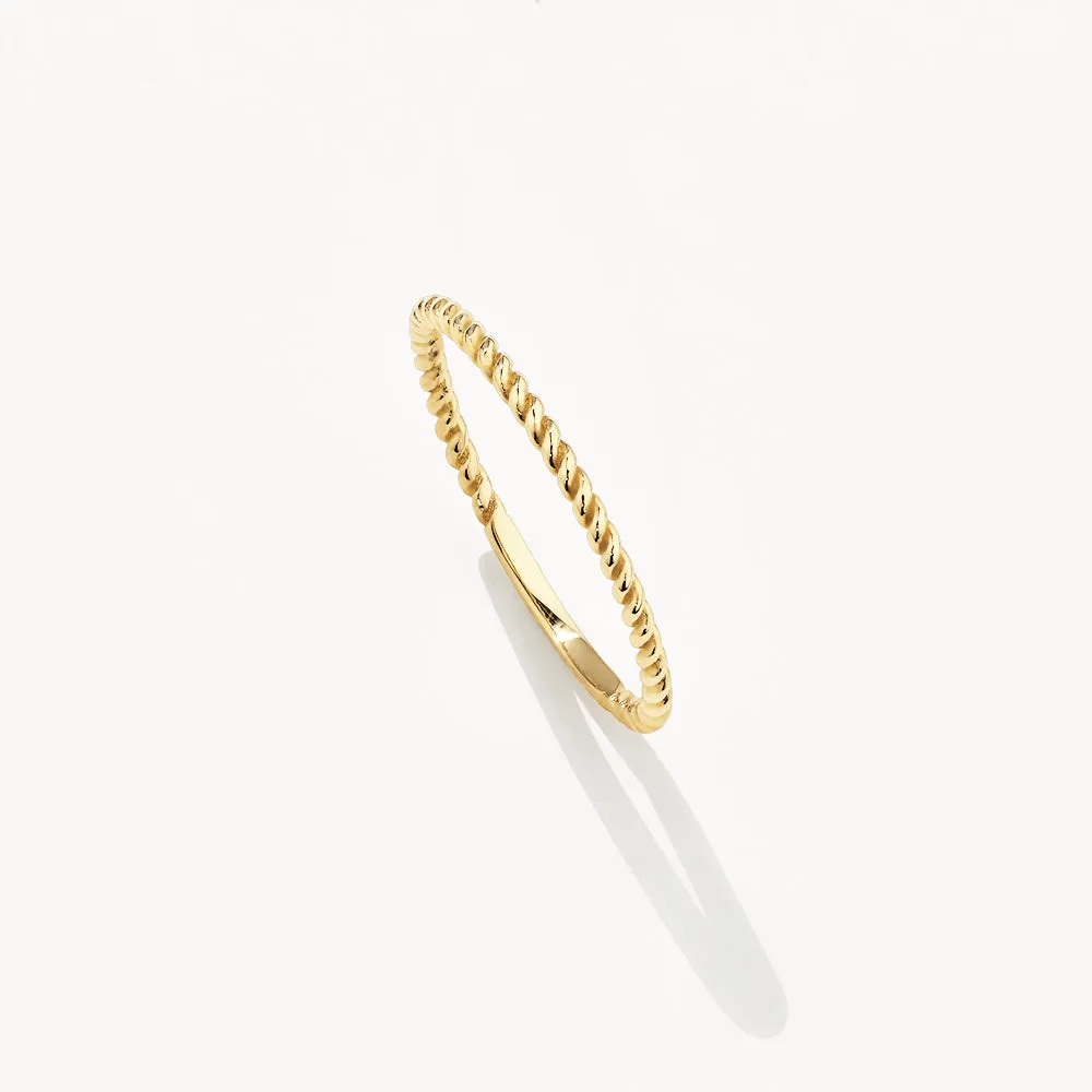 Rope Stacker Ring in 10k Gold