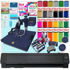 Silhouette Cameo 5 PRO MK-II with 8-in-1 Navy Heat Press & Siser HTV