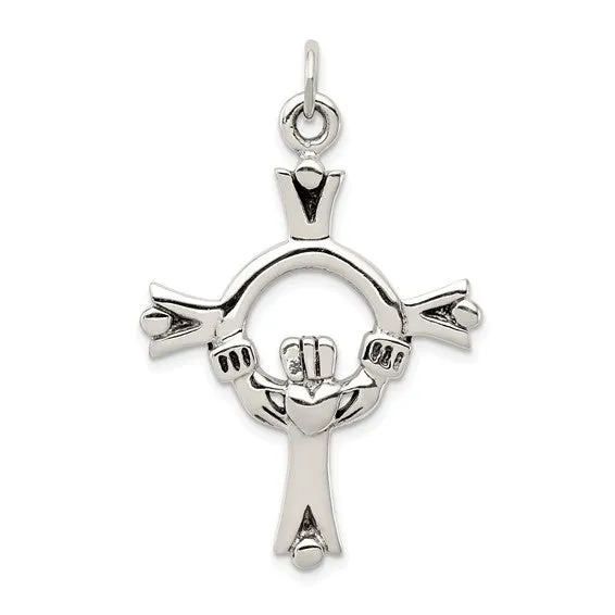 Silver Claddagh Cross