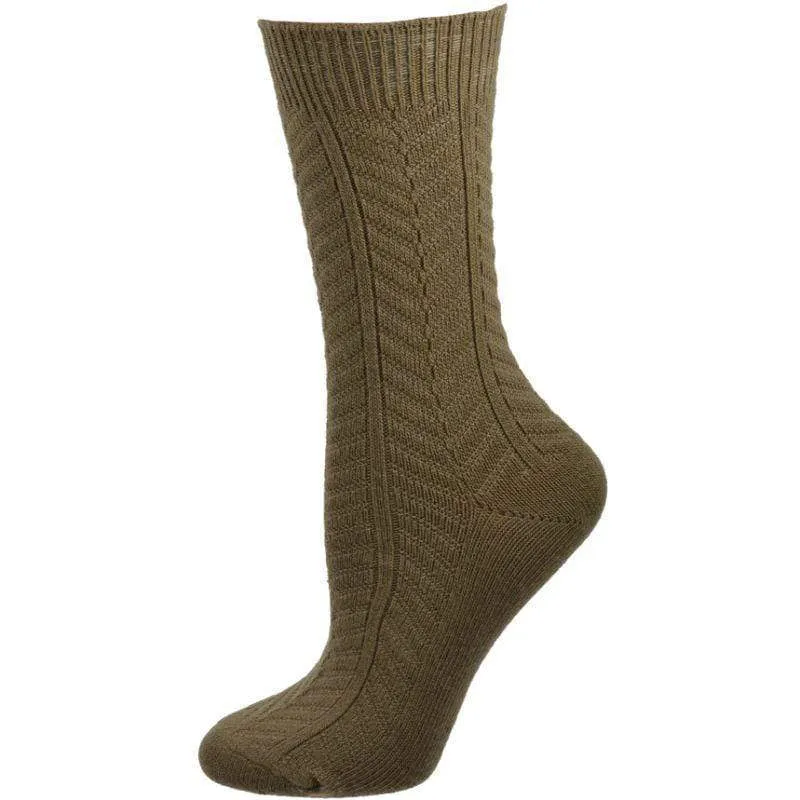 Women's Crew Socks, Women's Chevron Pattern Bamboo Crew Socks - 3 Pair Pack