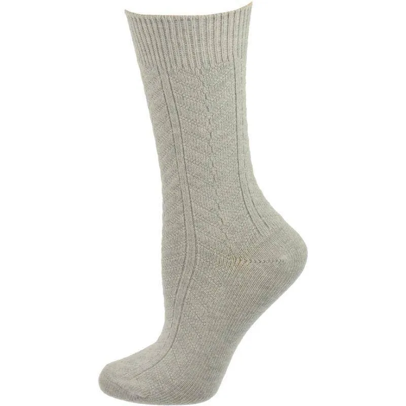 Women's Crew Socks, Women's Chevron Pattern Bamboo Crew Socks - 3 Pair Pack