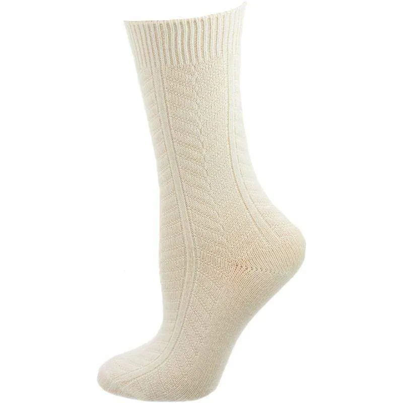 Women's Crew Socks, Women's Chevron Pattern Bamboo Crew Socks - 3 Pair Pack