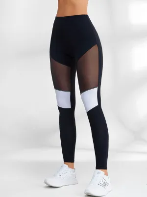 ZASUWA Female Contrast Color Mesh Leggings